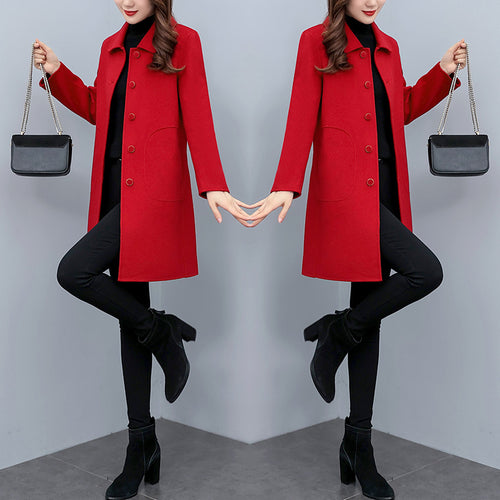 Autumn And Winter Woolen Coat Women
