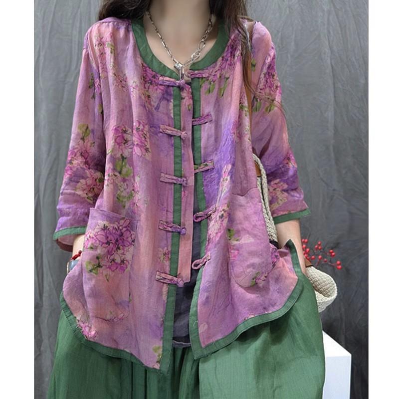 Cardigan Artistic Casual Loose Large Size Cropped Sleeve Top